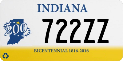 IN license plate 722ZZ