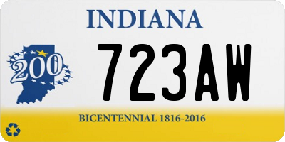 IN license plate 723AW