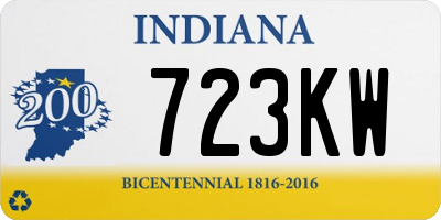 IN license plate 723KW