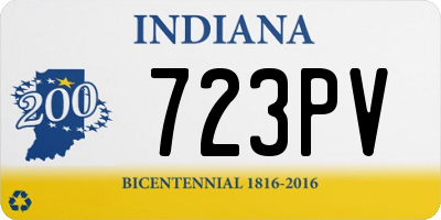 IN license plate 723PV
