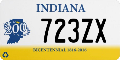 IN license plate 723ZX