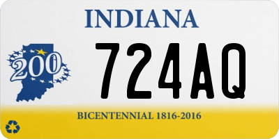 IN license plate 724AQ