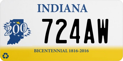 IN license plate 724AW