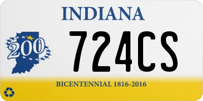 IN license plate 724CS