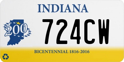 IN license plate 724CW