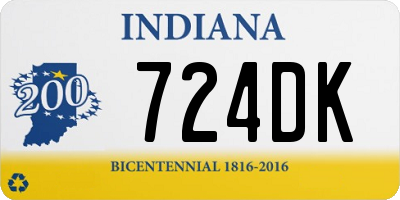 IN license plate 724DK