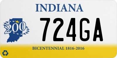 IN license plate 724GA