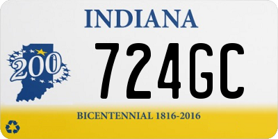 IN license plate 724GC