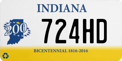 IN license plate 724HD
