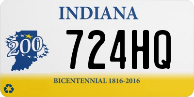 IN license plate 724HQ