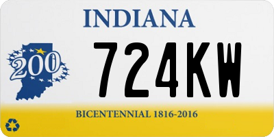 IN license plate 724KW