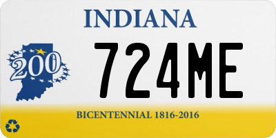 IN license plate 724ME