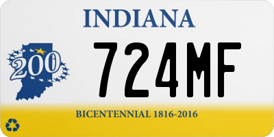 IN license plate 724MF