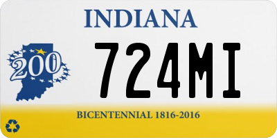 IN license plate 724MI