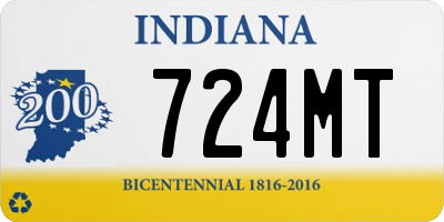 IN license plate 724MT