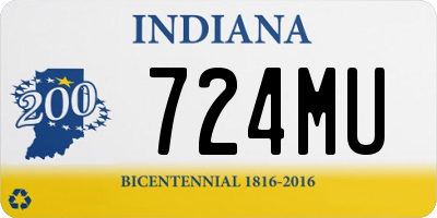IN license plate 724MU