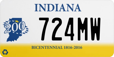 IN license plate 724MW