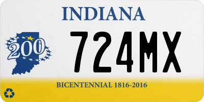 IN license plate 724MX