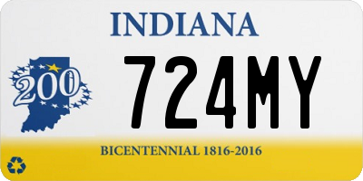 IN license plate 724MY