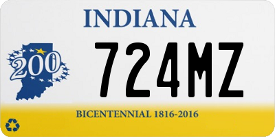 IN license plate 724MZ