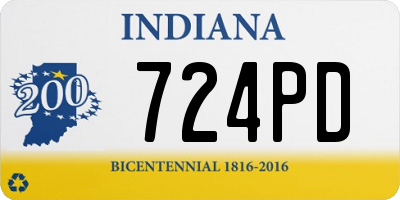IN license plate 724PD