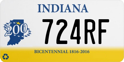 IN license plate 724RF