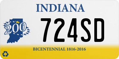 IN license plate 724SD