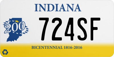 IN license plate 724SF