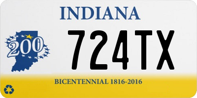 IN license plate 724TX