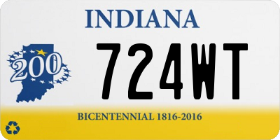 IN license plate 724WT