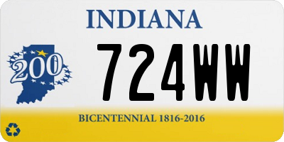 IN license plate 724WW