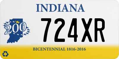 IN license plate 724XR