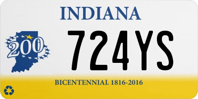 IN license plate 724YS