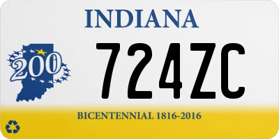 IN license plate 724ZC