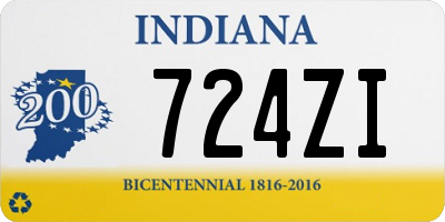 IN license plate 724ZI