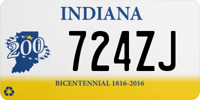 IN license plate 724ZJ