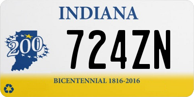 IN license plate 724ZN