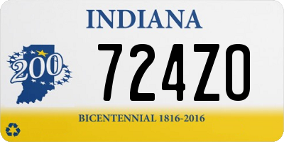 IN license plate 724ZO