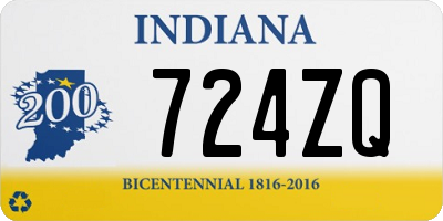 IN license plate 724ZQ