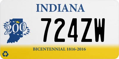 IN license plate 724ZW