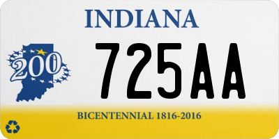 IN license plate 725AA