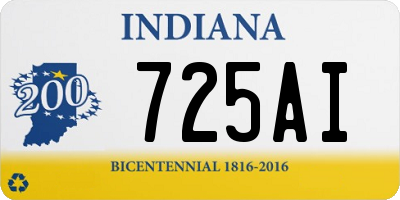 IN license plate 725AI