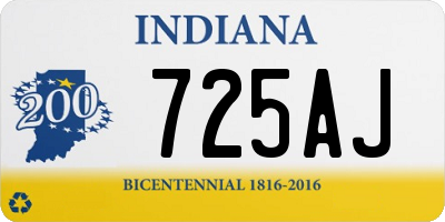 IN license plate 725AJ