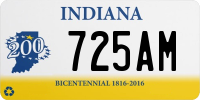 IN license plate 725AM
