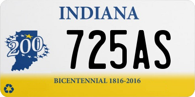 IN license plate 725AS