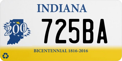 IN license plate 725BA