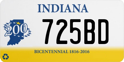IN license plate 725BD