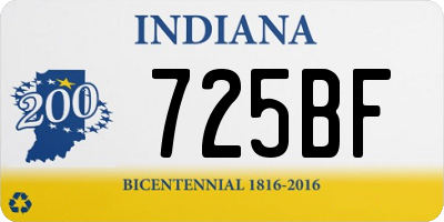 IN license plate 725BF