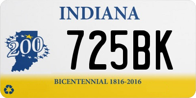 IN license plate 725BK