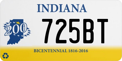 IN license plate 725BT